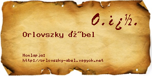 Orlovszky Ábel névjegykártya