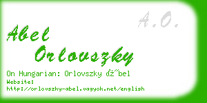 abel orlovszky business card